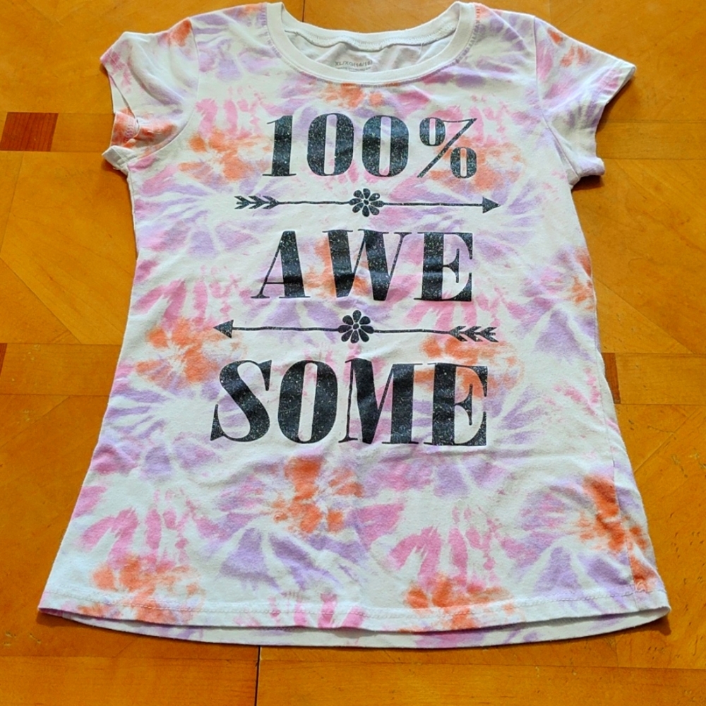 Girls short sleeve t-shirt XL 14/16 tie dye